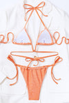 Shimmer Triangle U Wire Halter Tie Side Bikini Set