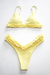 Triangle Ruffled High-Cut Bikini Set