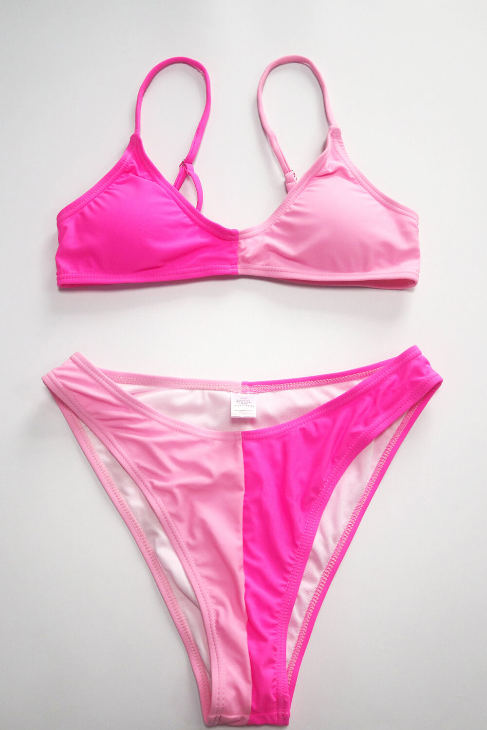 Colorblock Bralette Bikini Set