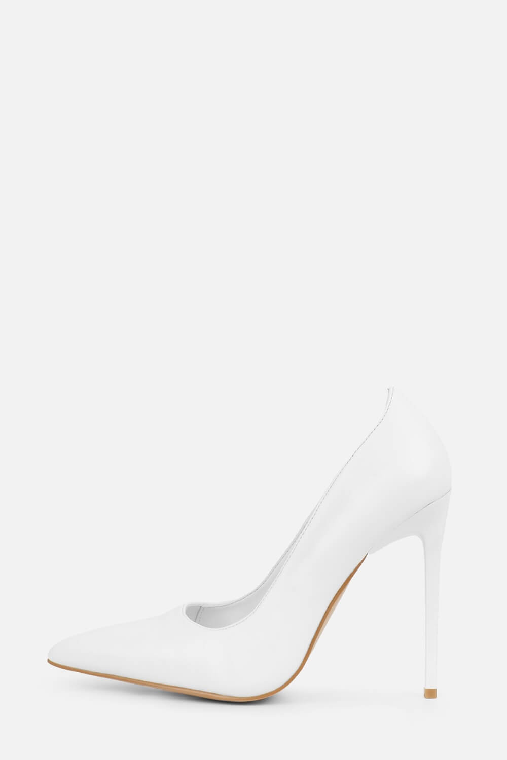 Patent Stiletto Court Shoes - White
