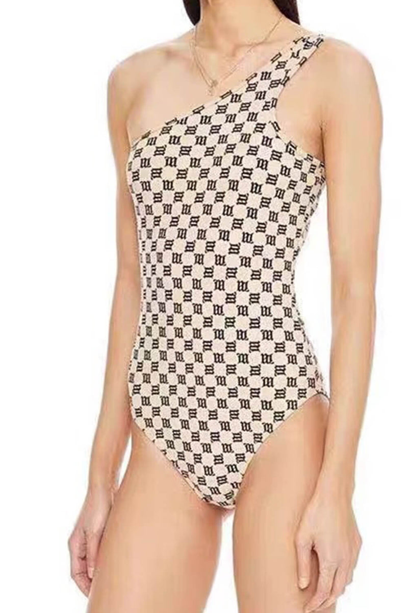 Monogram Asymmetric One Piece Swimsuit