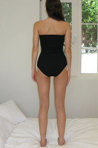 Crinkle Cut-Out Tie Front One Piece Swimsuit - Black
