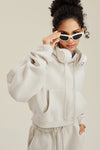 Fleece Cropped Pullover Hoodie