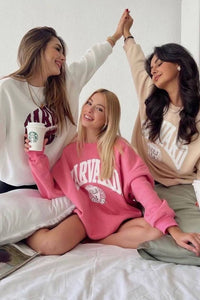 Harvard Graphic Pullover Oversized Sweatshirt