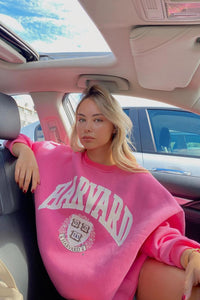 Harvard Graphic Pullover Oversized Sweatshirt