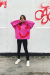 Smiley Face Crew Neck Oversized Knit Jumper