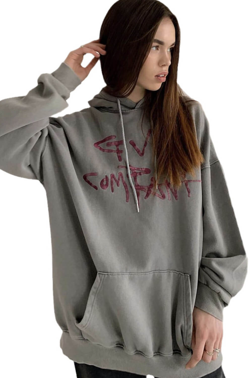 Gvr Company' Drawstring Oversized Pullover Hoodie