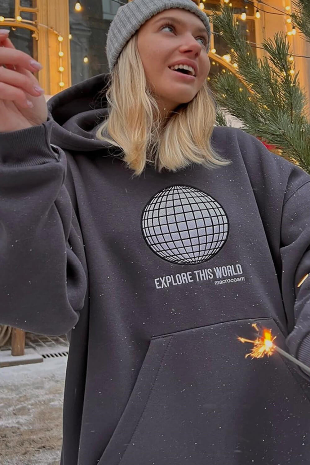 Explore The World' Oversized Pullover Hoodie