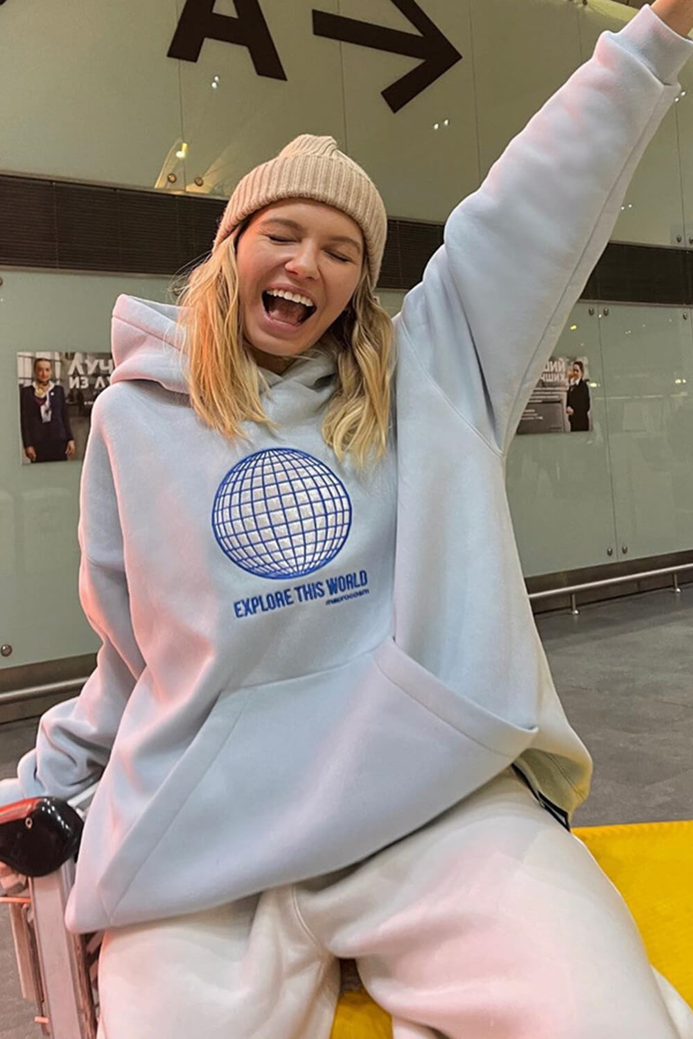 Explore The World' Oversized Pullover Hoodie