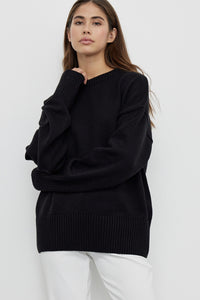 Crew Neck Ribbed Knit Pullover Sweater