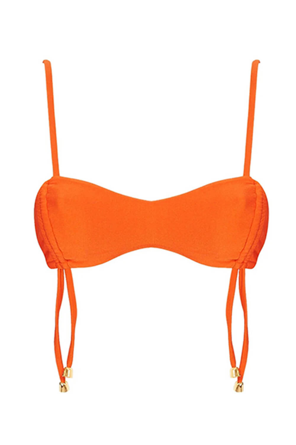 Drawstring Bralette Lace Up Tie Side Bikini Set - Orange – FloralKini