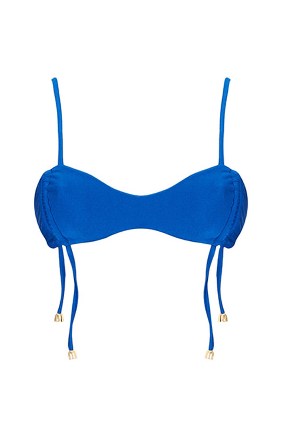 Drawstring Bralette Lace Up Tie Side Bikini Set - Blue