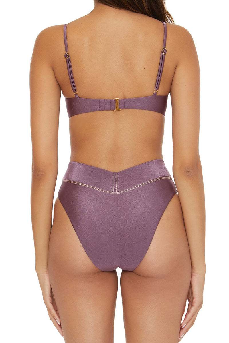Lavender Corset-Inspired Underwire High-Cut Bikini Set