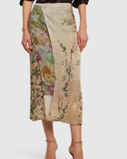 Metallic Diamante Chain Detail Ankle Strap Pointed Toe Stiletto Court Heel - Orange