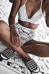 White Crochet Triangle Halter Bikini Top (2155360485435)