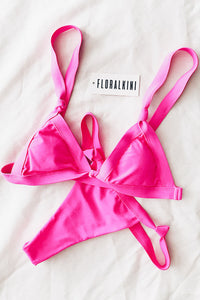 Hot Pink Knotted Bikini Top (2183037190203)