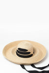 Raffia Straw Curved Brim Sun Hat With Chin Tie (2207889752123)