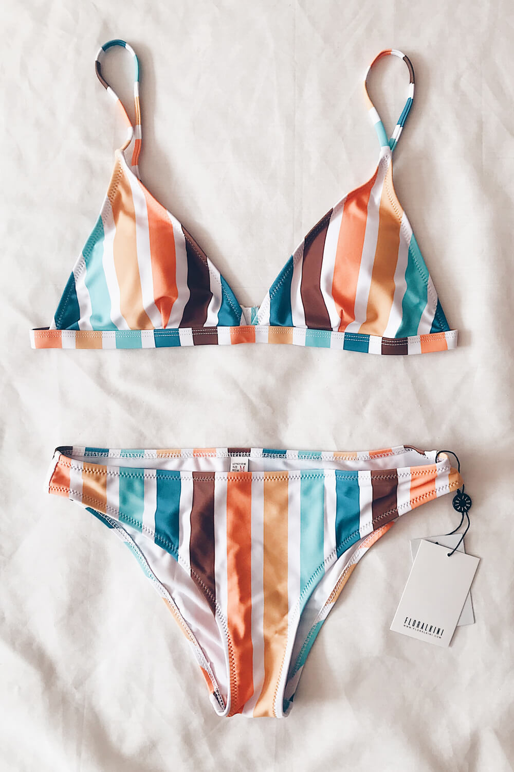 Rainbow Stripe Underwire Bikini Swimsuit
