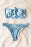 Blue White Gingham Smocked Bikini Bottom (2267783921723)