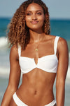 White V Front Ribbed Underwire Bikini Top (2268393570363)