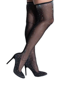 Sparkly Glitz And Glamour Sexy Thigh High Heeled Boots