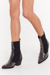 Black Perspective Studded Chelsea Boots