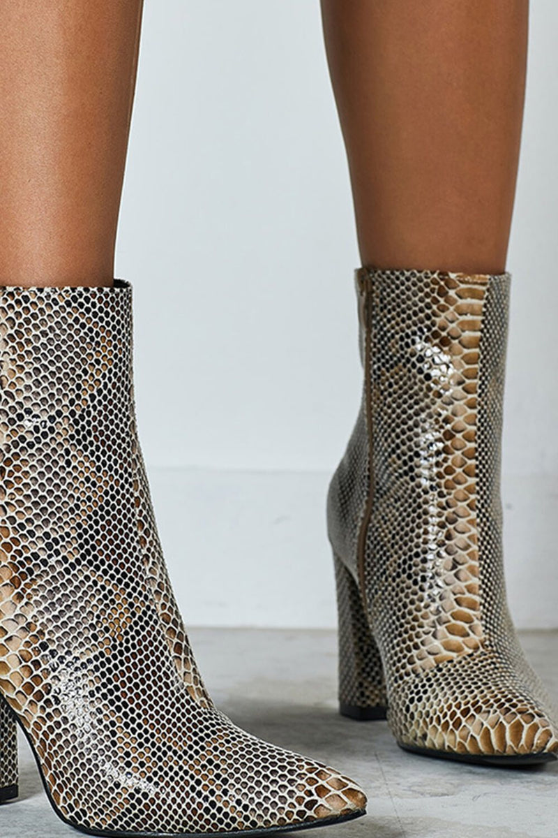 Python Print Block Heel Ankle Boots