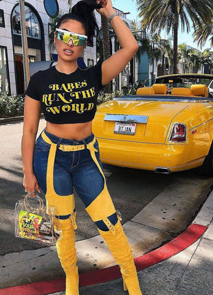 Mustard Suede Belted Thigh High Boots (2335396397115)