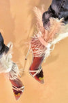 White Feather Strappy Stiletto Sandals (4095659737147)