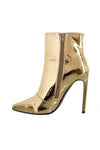 Metallic Gold Pointed Stiletto Heeled Ankle Boots (4095660163131)