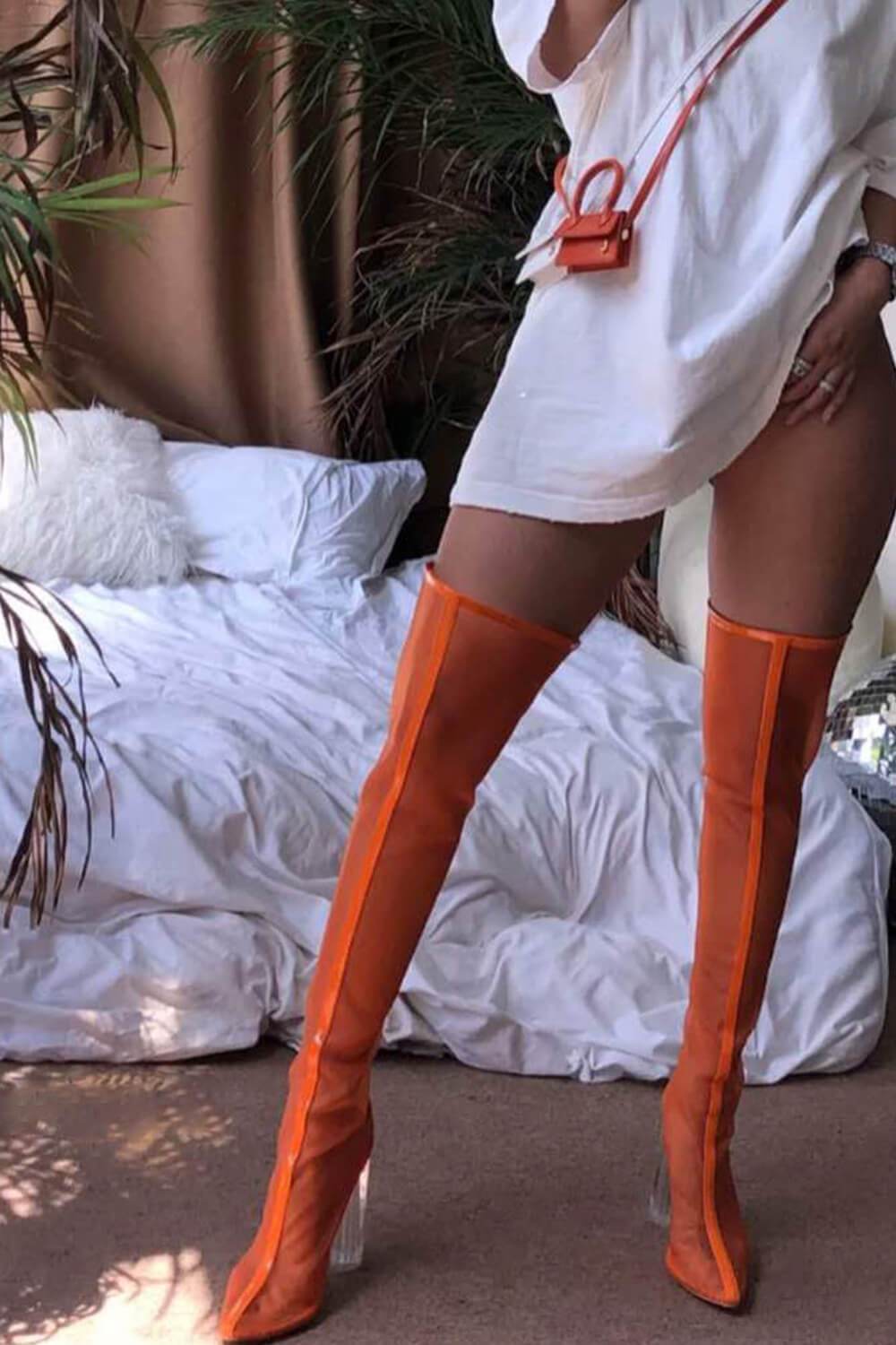 Orange Frost Thigh High Boots (4095660982331)