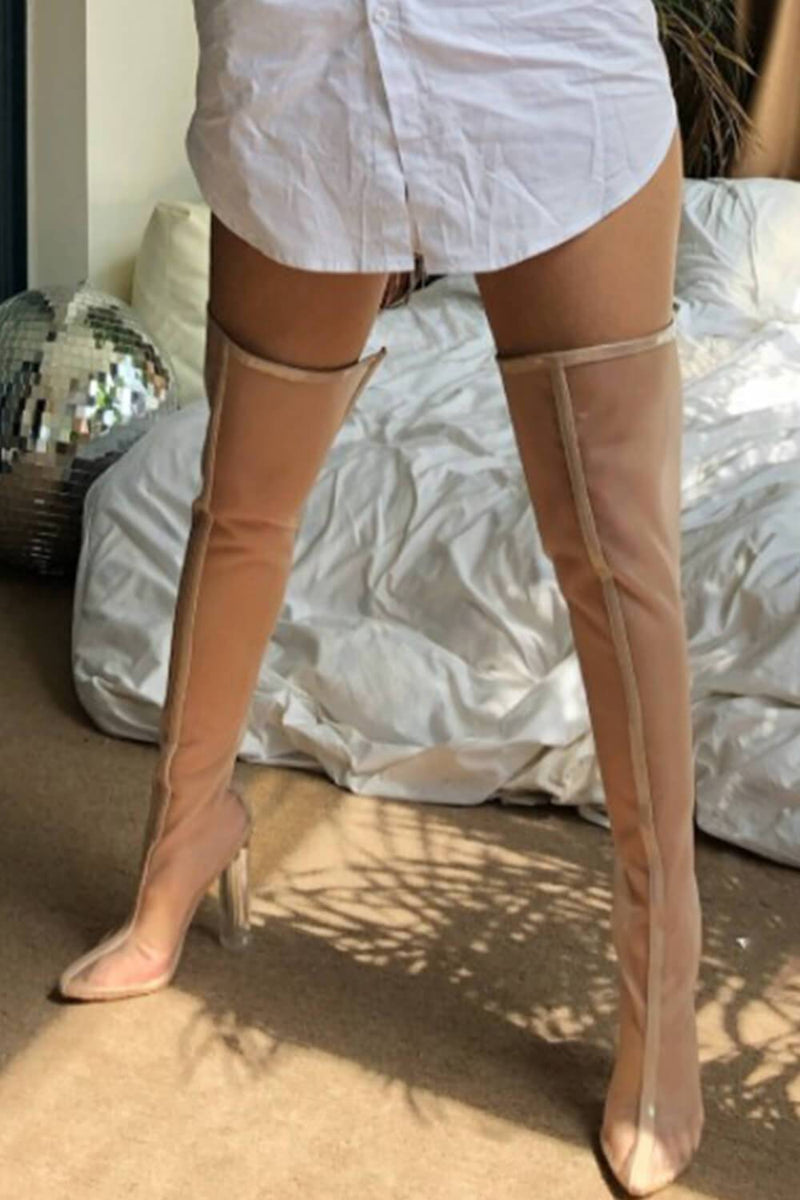 Beige Frost Thigh High Boots (4163098804283)