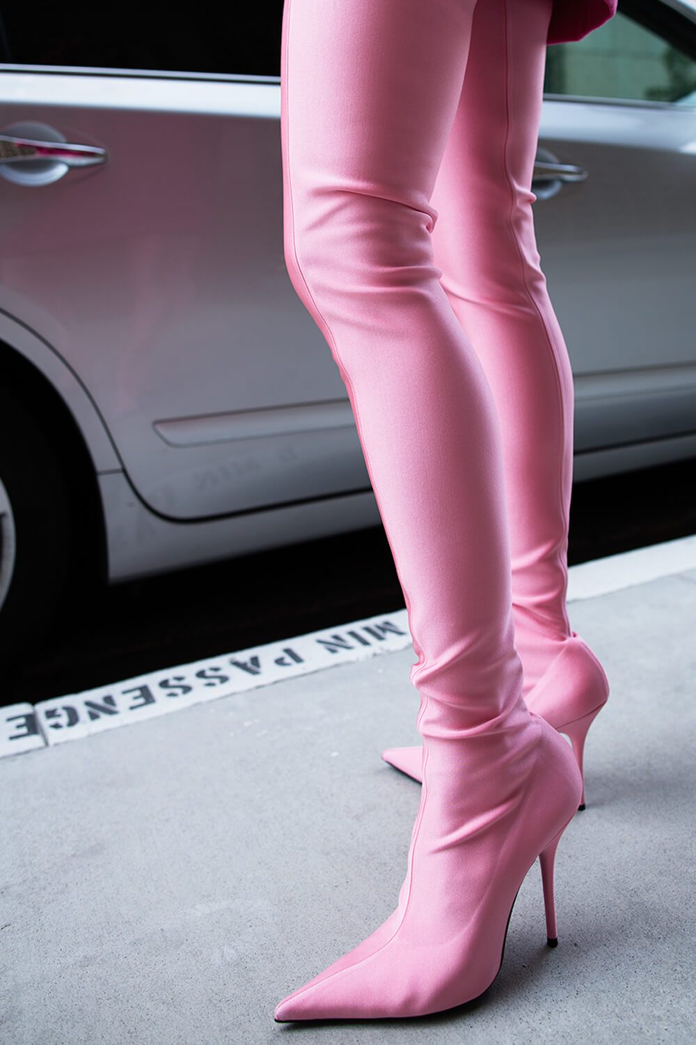 pink high boots